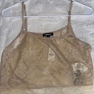 Express Cream Embellished Fitted Camisole
